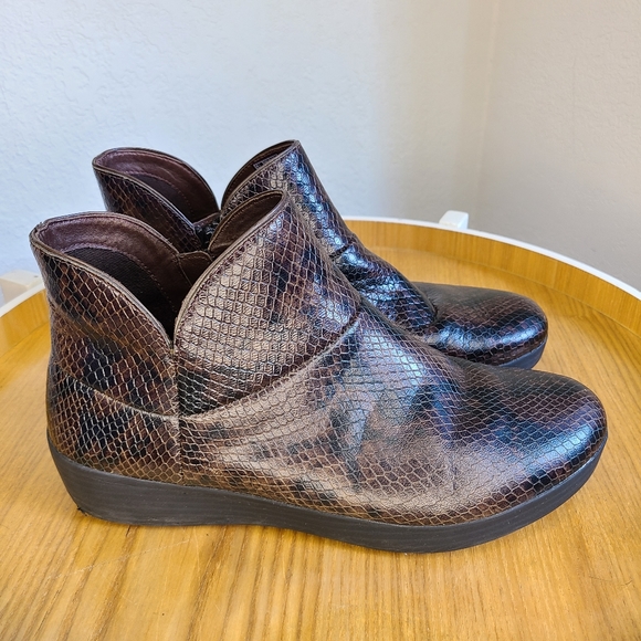 Fitflop Supermod Brown Snakeprint Ankle Boot - Picture 2 of 10
